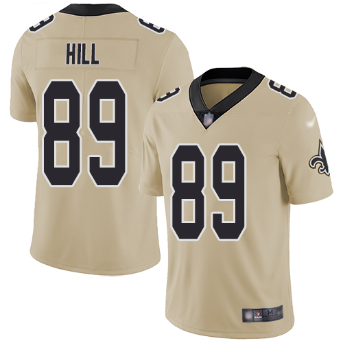 Men New Orleans Saints Limited Gold Josh Hill Jersey NFL Football #89 Inverted Legend Jersey->new orleans saints->NFL Jersey